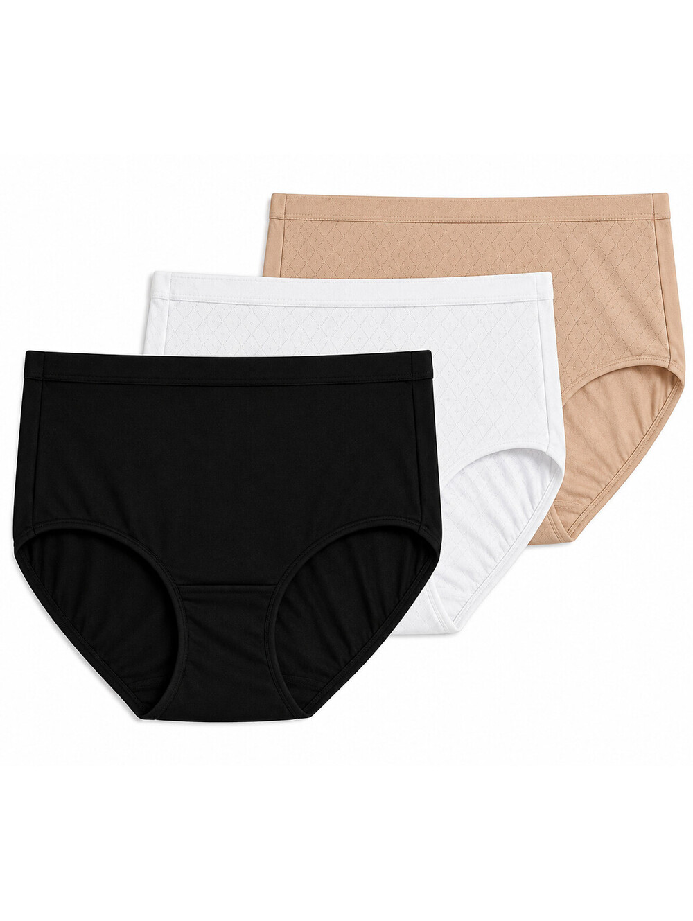 Jockey Elance Breathe Cotton Pull On Brief Panties Set Of 3 Neutrals, Size 7